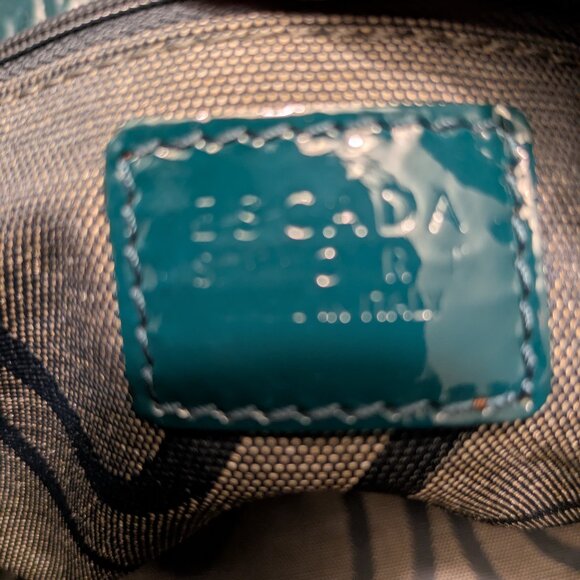 Escada Sport Patent Leather Teal Handbag - Picture 4 of 4